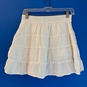 House of Harlow 1960 Boho 100% Linen Tiered Mini Skort Hippie Festival - S